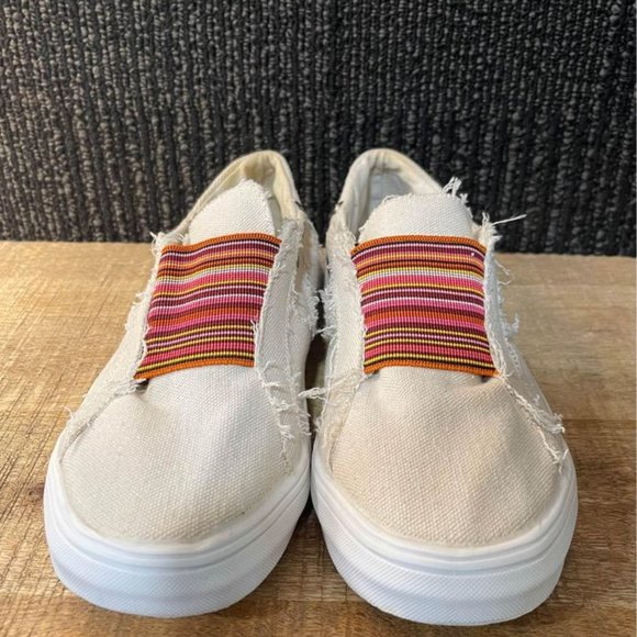 SHENGYAO Womens Canvas Flat Slip On’s - Size 11 - Picture 2 of 6